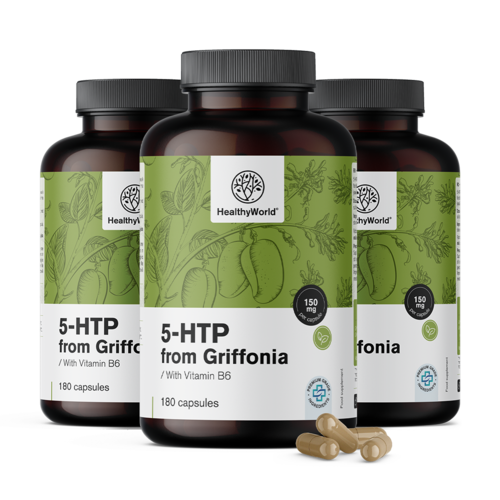 3x 5-HTP 150 мг - Грифония симплицифолия, общо 540 капсули