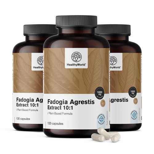 3x Fadogia Agrestis 1000 мг, общо 360 капсули