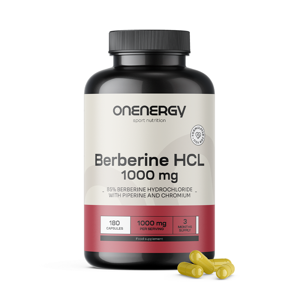 Berberin HCL 1000 mg – s piperinom in kromom, 180 kapsul