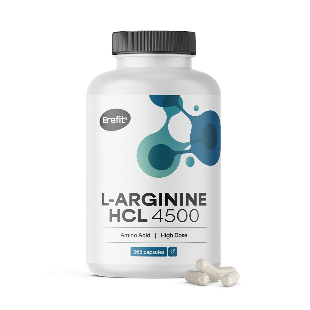 L-arginin HCL 4500 mg ve kapslích.