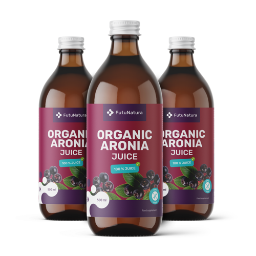 3x BIO Šťáva z aronie, dohromady 1500 ml