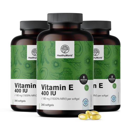 3x Vitamín E 400 m.j., dohromady 720 měkkých kapslí