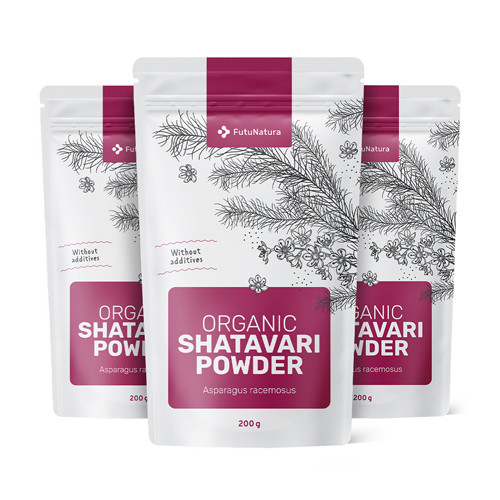 3x BIO Shatavari v prášku, dohromady 600 g