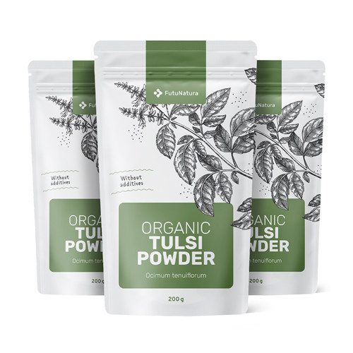 3x BIO Tulsi v prášku, dohromady 600 g