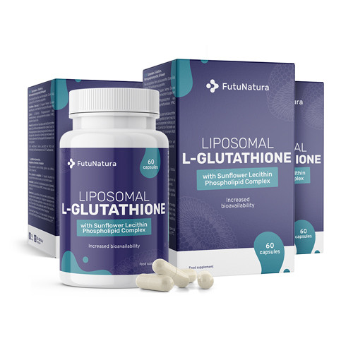 3x Lipozomální L-glutathion, dohromady 180 kapslí