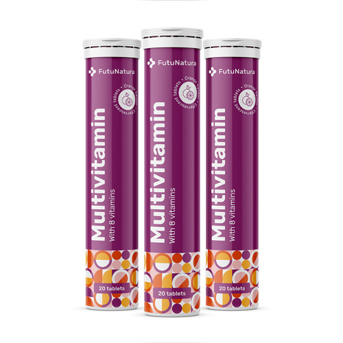 3x Multivitamíny – šumivé tablety, dohromady 60 šumivých tablet