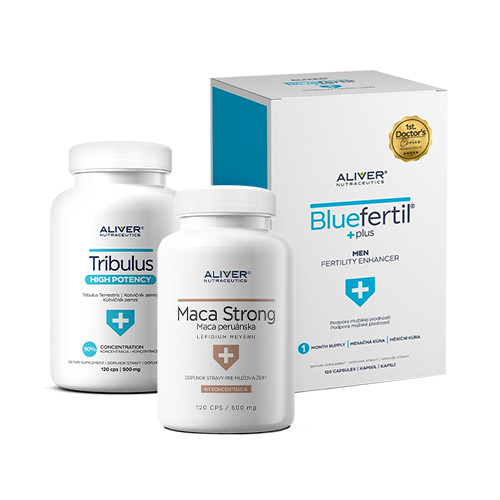 Perfektní muž: BlueFertil + Kotvičník zemní + Maca, sada