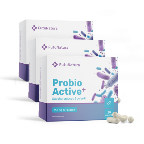 3x Probio Active PLUS – Saccharomyces boulardii 250 mg, dohromady 60 kapslí