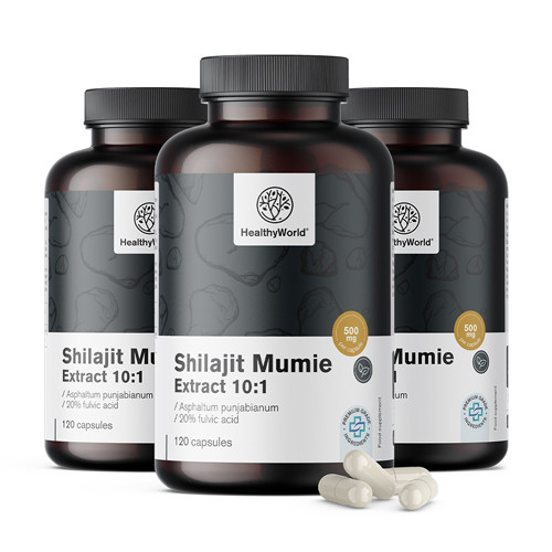 3x Shilajit Mumio Extract 10:1, dohromady 360 kapslí