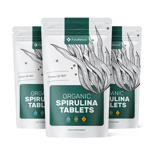 3x BIO Spirulina 400 mg, dohromady 1125 tablet