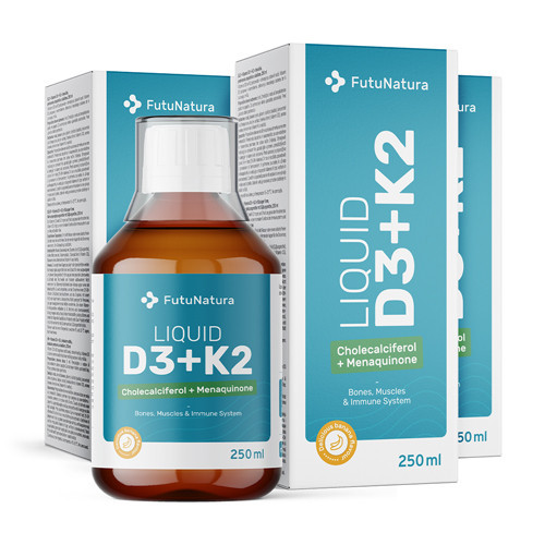 3x Vitamín D3 + K2 – v tekuté formě, dohromady 750 ml
