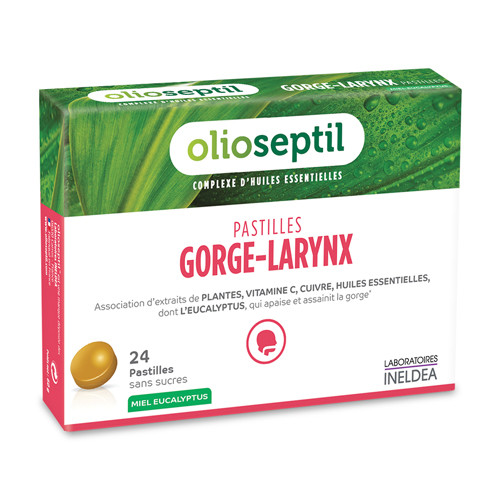 Pastilky proti bolesti v krku, příchuť med-eukalyptus, 24 pastilek