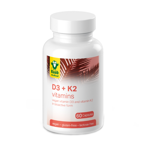 Veganské vitamíny D3 + K2, 60 kapslí