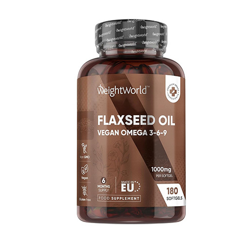 Lněný olej 1000 mg, 180 měkkých kapslí 