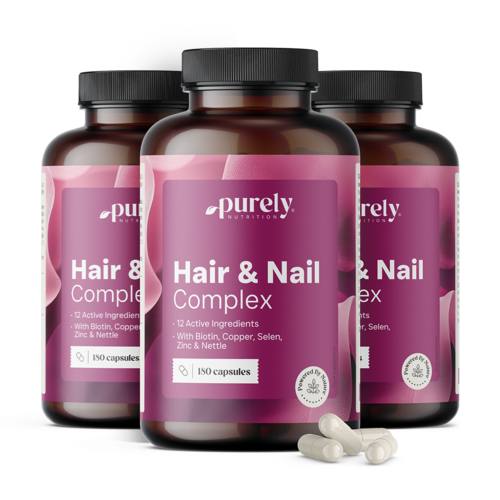 3x Hair & Nail Complex – Vitamine und Mineralstoffe für Haare und Nägel, zusammen 540 Kapseln