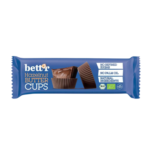 BIO Nut Butter Cups – Haselnussmus und Schokolade, 3 x 13 g