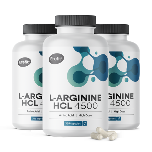 3x L-αργινίνη HCL 4500 mg, συνολικά 1095 κάψουλες