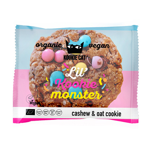 BIO Kookie Cat galleta - vainilla y caramelos de colores, 50 g