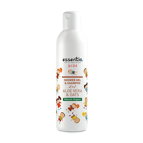 Gel y champú natural para baby shower - aloe vera y avena, 250 ml
