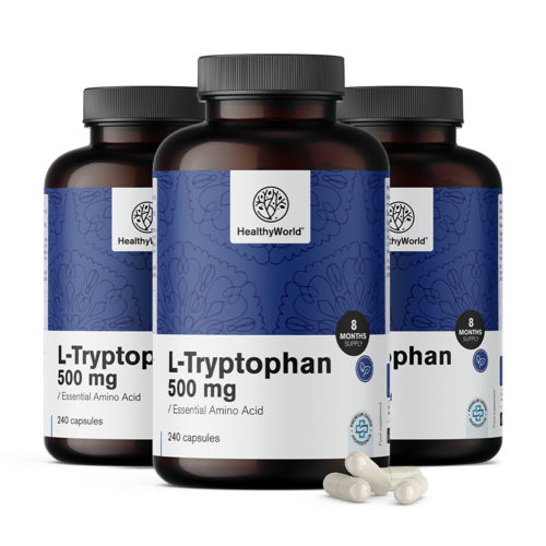 3x L-Triptófano 500 mg, en total 720 cápsulas