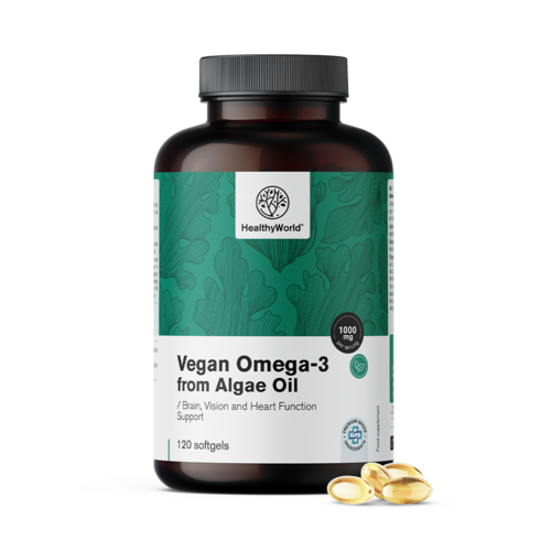Omega-3 vegano 1000 mg – de algas, 120 cápsulas blandas