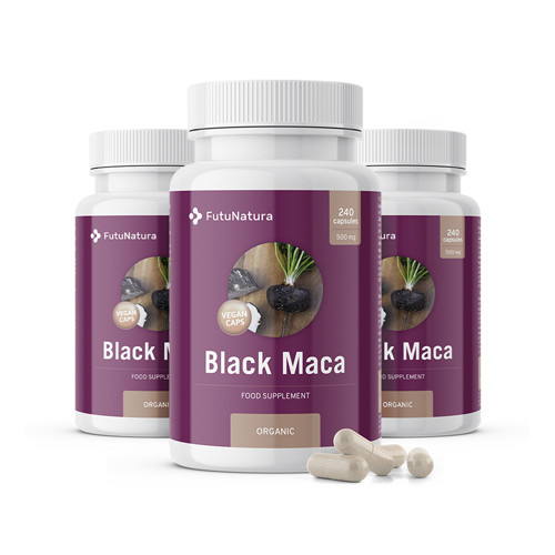 3x Maca negra BIO, en total 720 cápsulas