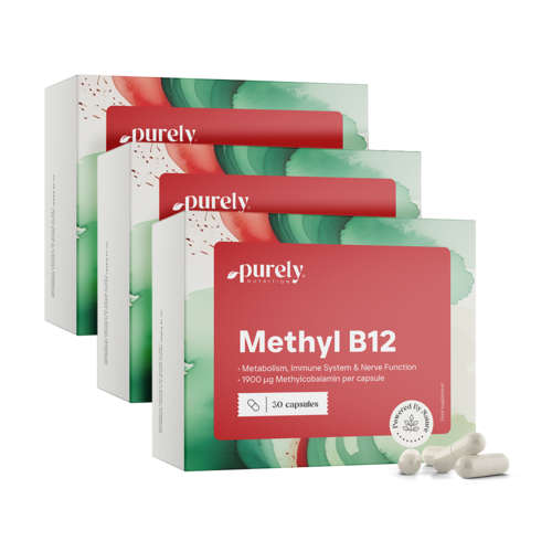 3x Vitamina B12 - metilcobalamina, ensemble 90 cápsulas