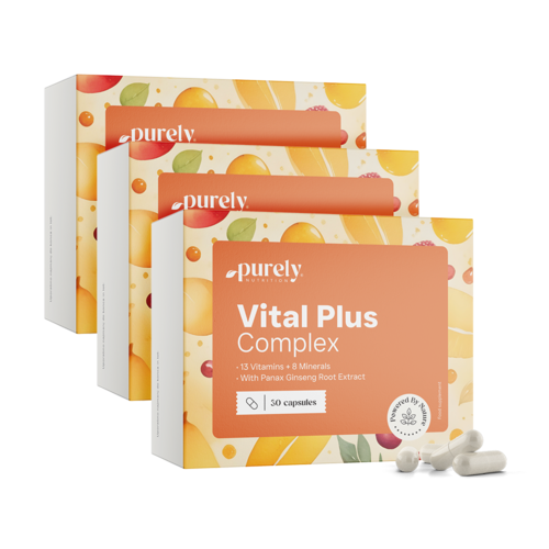 3x Vital Plus Complex - multivitaminas con minerales y ginseng, en total 90 cápsulas