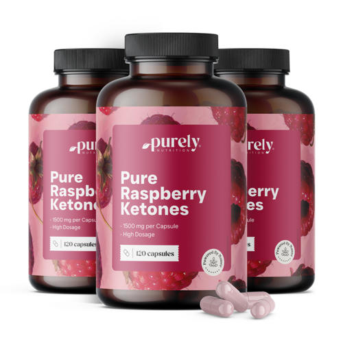 3x Cetonas de frambuesa 1500 mg, en total 360 cápsulas