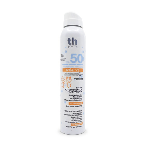 Protector solar transparente para niños en spray FPS 50+, 250 ml