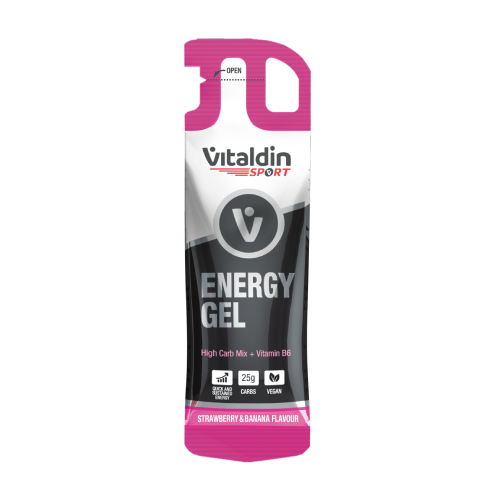 Gel energético sin cafeína - fresa y plátano, 40 g