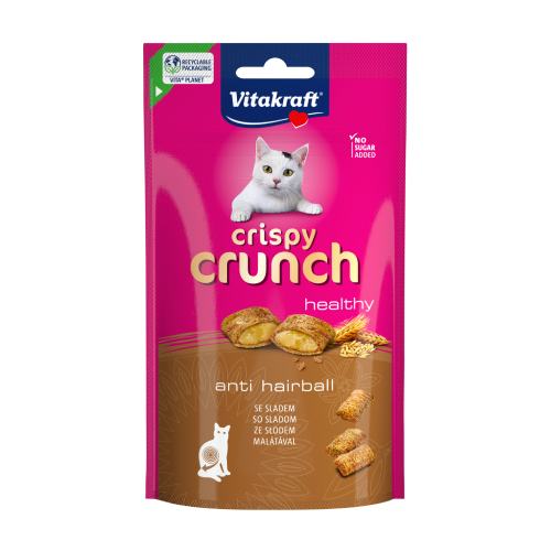 Crispy Crunch Anti Hairball pamlsky pro kočky se sladem, 60 g