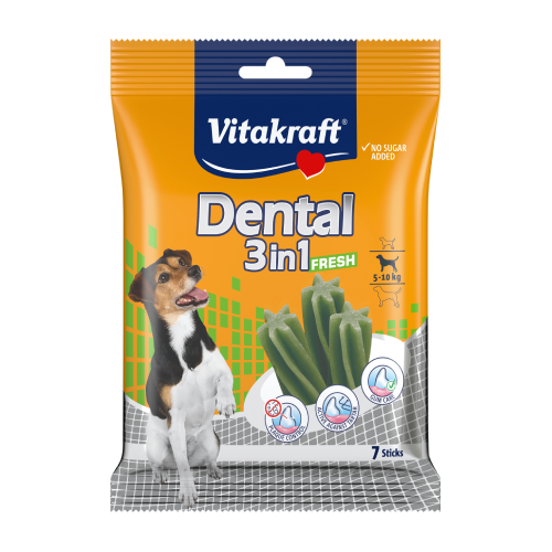 Dental Fresh 3in1 žvýkací tyčinky pro psy – S, 7 tyčinek