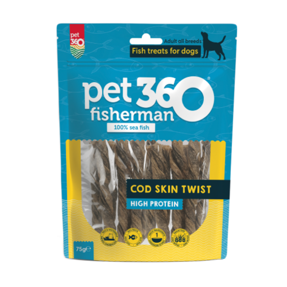 Getrocknete Kabeljauhaut für Hunde, 75 g