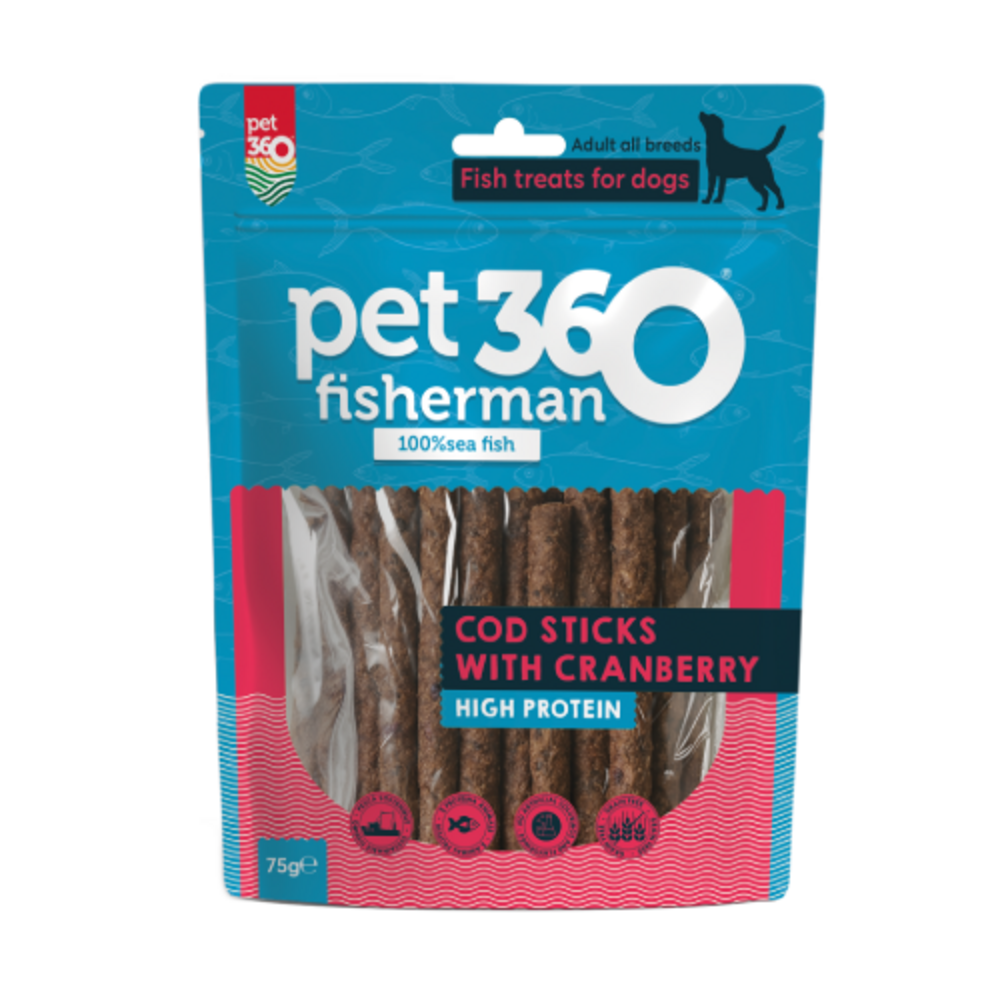Stick mit Kabeljau und Preiselbeeren für Hunde, 75 g