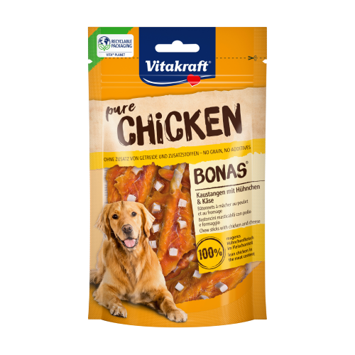 Chicken Bonas μασώμενα sticks για σκύλους – κοτόπουλο και τυρί, 80 γρ.