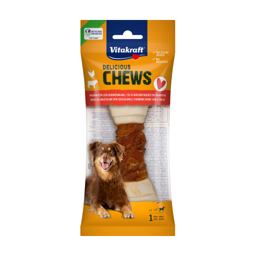 Κόμποι μάσησης Delicious Chews με κοτόπουλο για σκύλους – L, 65 γρ