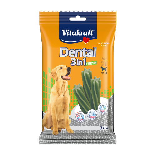 Dental 3in1 μασώμενα sticks για σκύλους – M, 7 τεμάχια