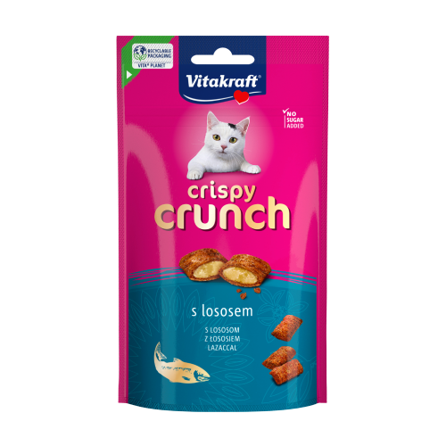 Crispy Crunch Classic maškrty pre mačky – losos, 60 g