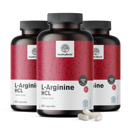 3x L-arginine HCL 4500 mg, ensemble 1095 gélules 