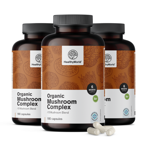 3x BIO Complexe de champignons, ensemble 540 gélules