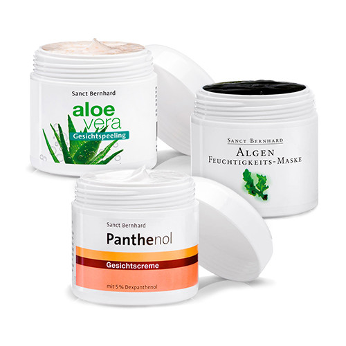 Beau visage : Masque aux algues + Peeling + Crème, kit