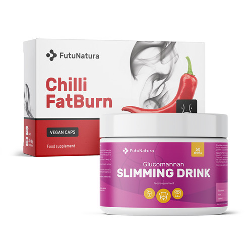 Perte de poids : Boisson au glucomannane + Chilli FatBurn, kit