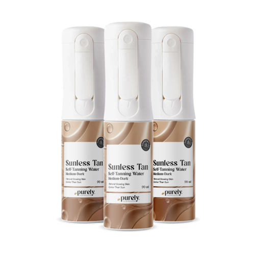3x Sunless Tan – brume autobronzante pour le corps (Medium–Dark), ensemble 270 ml