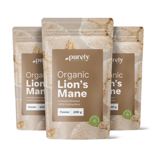 3x BIO Hydne hérisson (crinière de lion) – poudre de champignon, ensemble 600 g