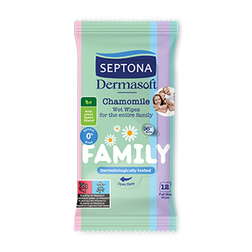 Lingettes hydratantes pour bébé Dermasoft, 12 lingettes