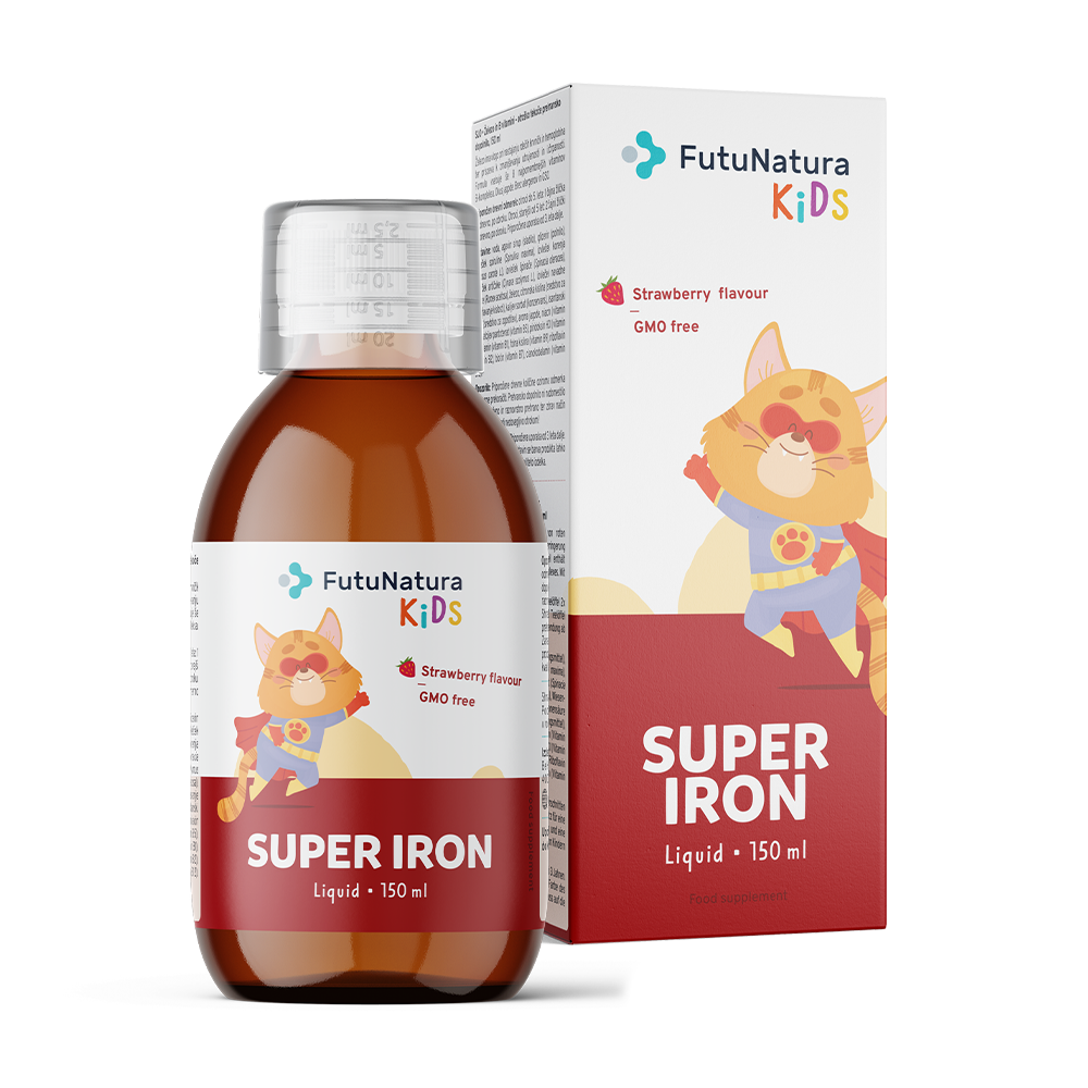 Super Iron: Σίδηρος + Βιταμίνες Β – Υγρό συμπλήρωμα διατροφής για παιδιά