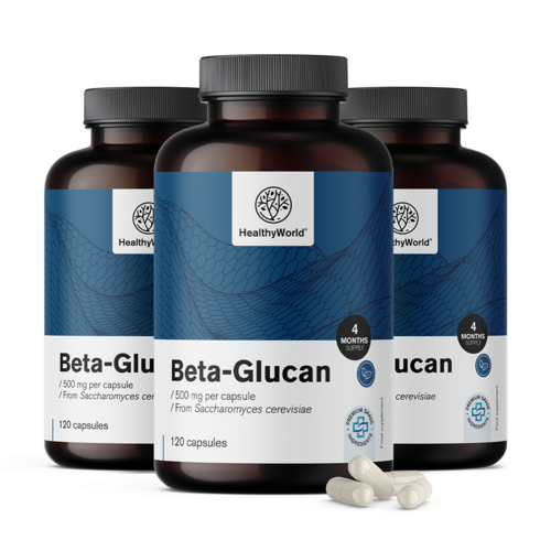 3x Βetaglucan 500 mg, συνολικά 360 κάψουλες