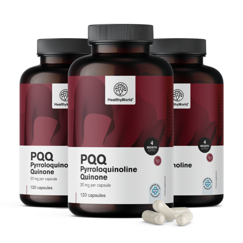3x PQQ – Πυρρολοκινολίνη κινόνη 20 mg, συνολικά 360 κάψουλες