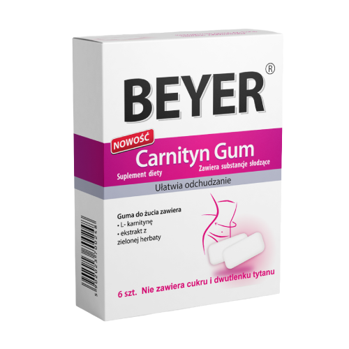 Carnitine – žvakaće gume s L-karnitinom, 6 žvakaćih guma